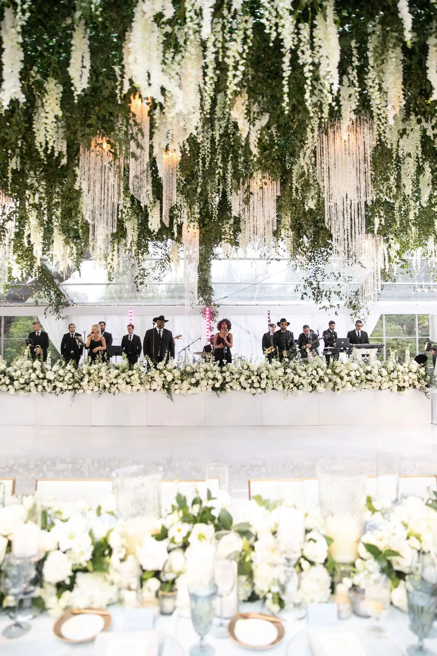 Live Band Performing at Tent Wedding